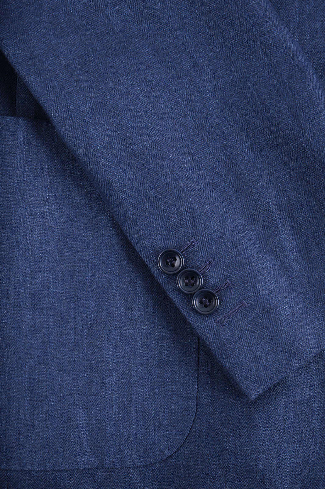 Veste en lin poche plaquée - Marine - Image 3