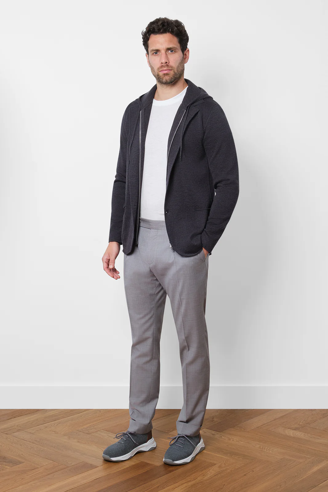 Veste maille - Gris - Image 3