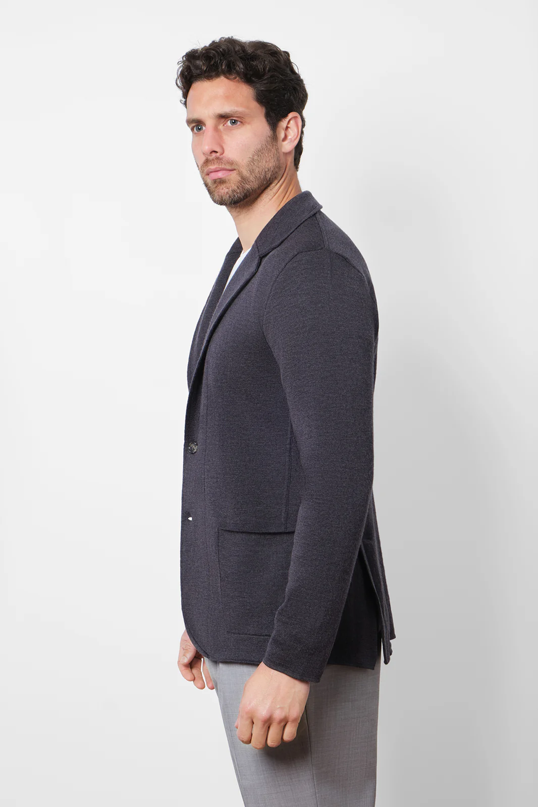 Veste maille - Gris - Image 4